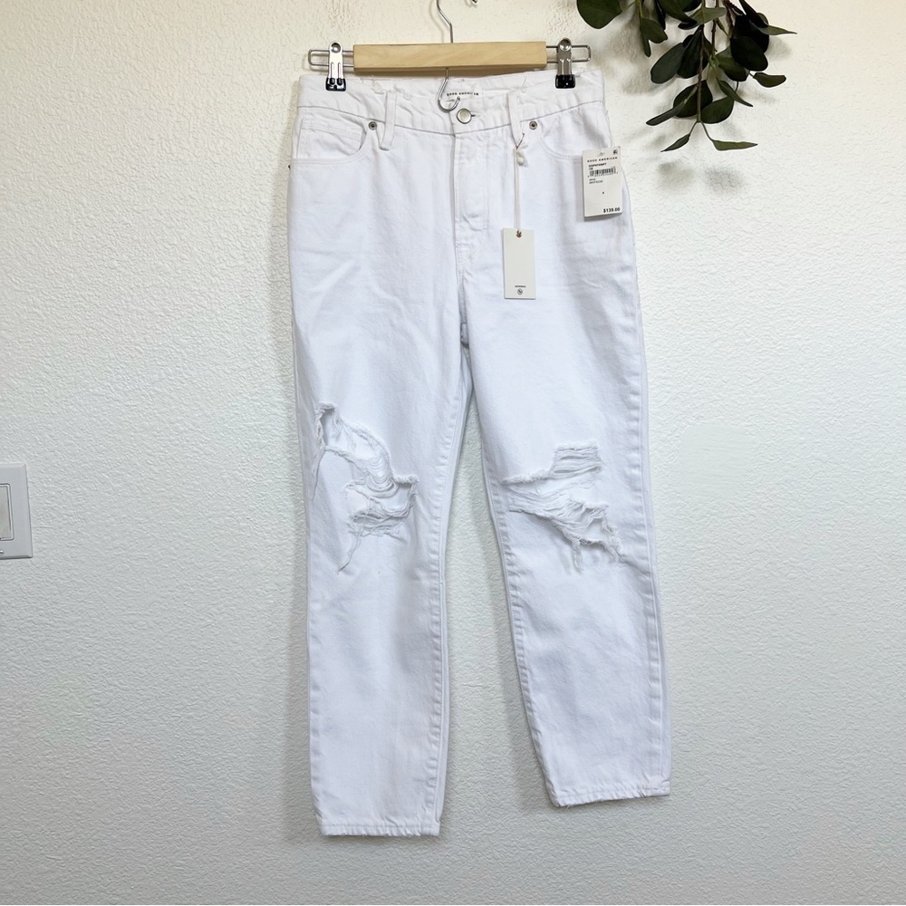 Good American- NWT 90’s Duster White Jeans 25 - Picture 3 of 7